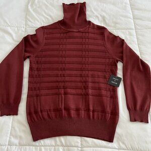 Select Trend Top Women Medium Sable Brown Turtle Neck Rayon Blend L/S NWT